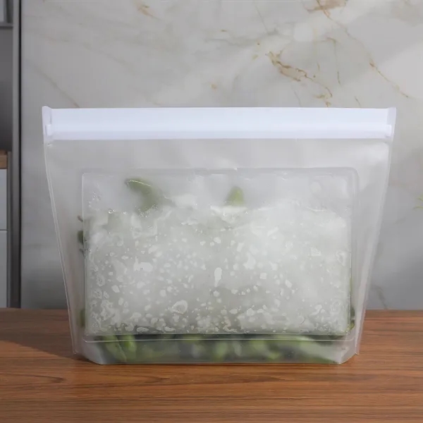 Refrigerator- and freezer-safe reusable PEVA food storage bag with built-in gel... from ASI 61966 HPG / Beacon Promotions