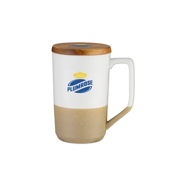 15 Oz. Two Tone Ceramic Mug with Lid... from ASI 98360 WOWLine