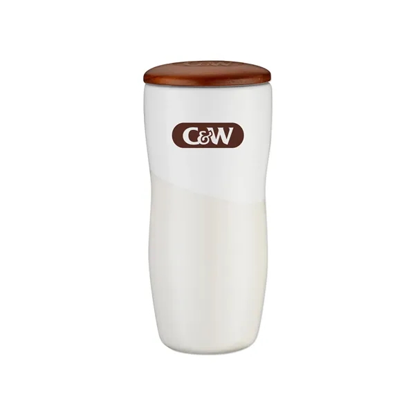 Double wall 12 oz. ceramic tumbler with lid.... from ASI 98360 WOWLine