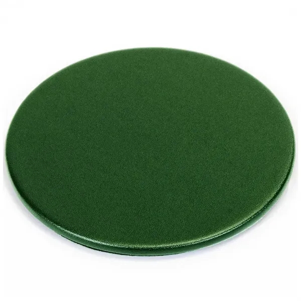 Round coaster made of leatherette material in a dark green color.... from ASI 48125 Dacasso / DaCasso