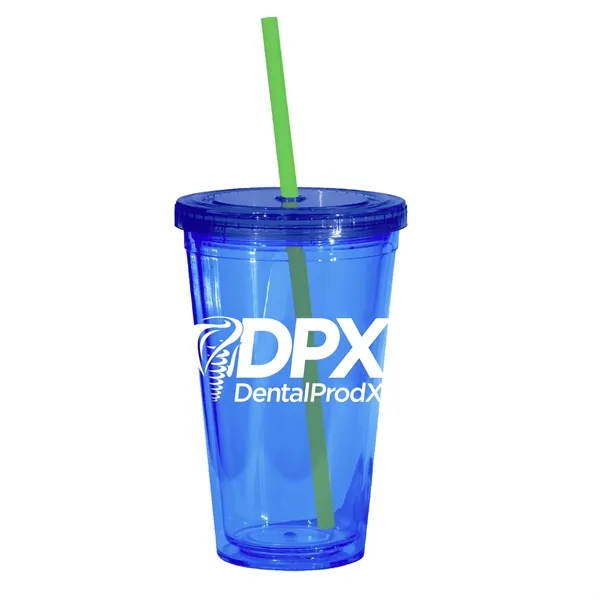 16 oz. acrylic tumbler with double wall insulation, threaded lid with... from ASI 68507 The Magnet Group / Perfect Line