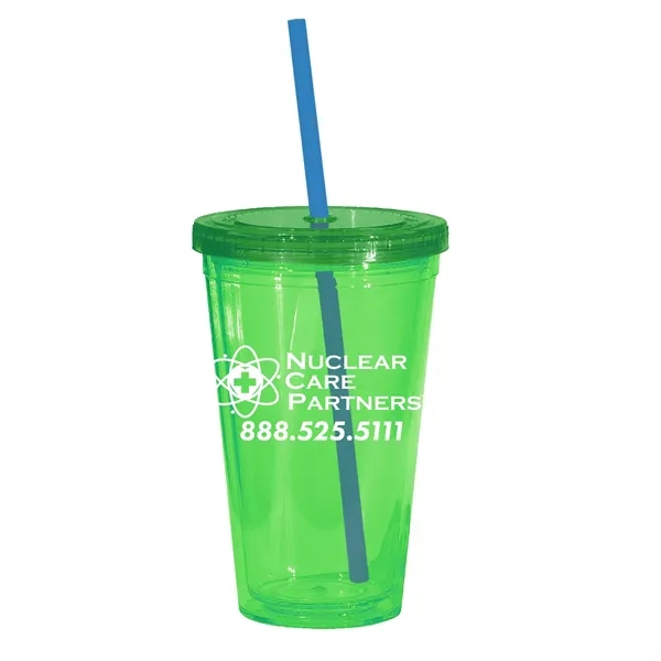 16 oz. acrylic tumbler with double wall insulation, threaded lid with... from ASI 68507 The Magnet Group / Perfect Line