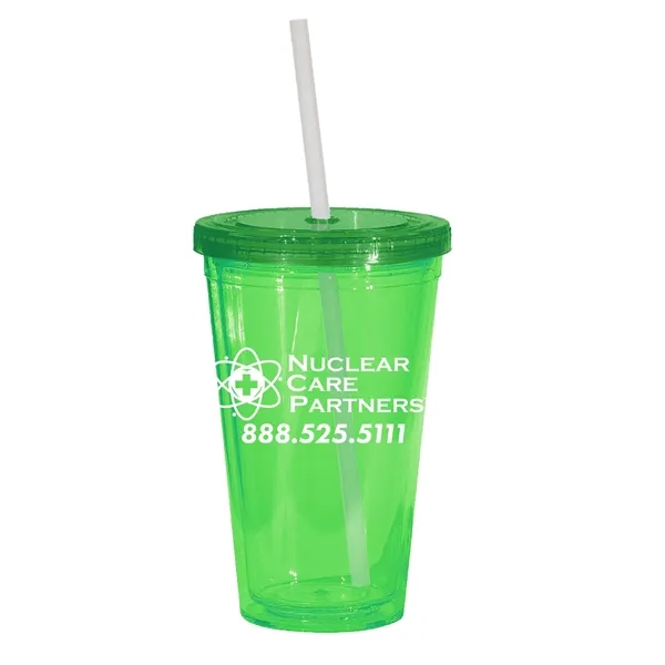 16 oz. acrylic tumbler with double wall insulation, threaded lid with... from ASI 68507 The Magnet Group / Perfect Line