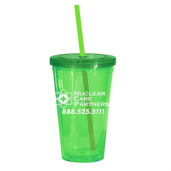 16 oz. acrylic tumbler with double wall insulation, threaded lid with... from ASI 68507 The Magnet Group / Perfect Line