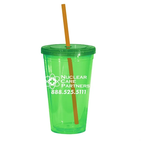 16 oz. acrylic tumbler with double wall insulation, threaded lid with... from ASI 68507 The Magnet Group / Perfect Line