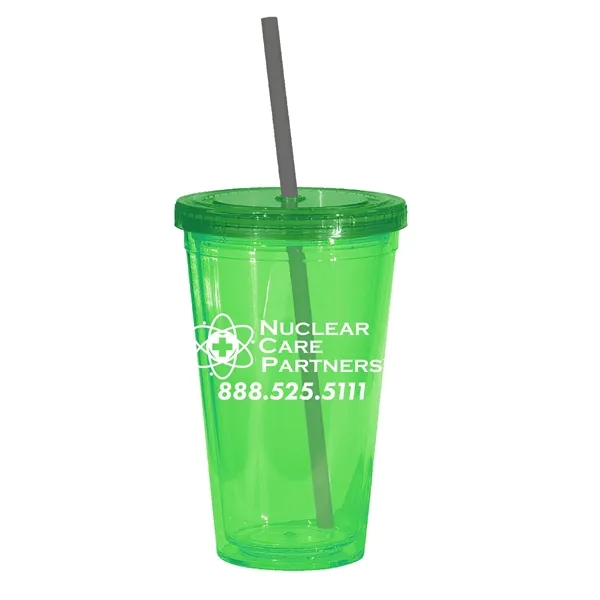 16 oz. acrylic tumbler with double wall insulation, threaded lid with... from ASI 68507 The Magnet Group / Perfect Line