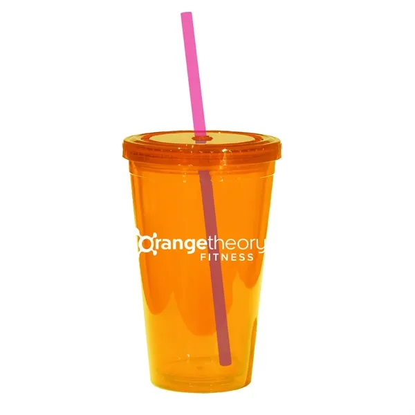 16 oz. acrylic tumbler with double wall insulation, threaded lid with... from ASI 68507 The Magnet Group / Perfect Line