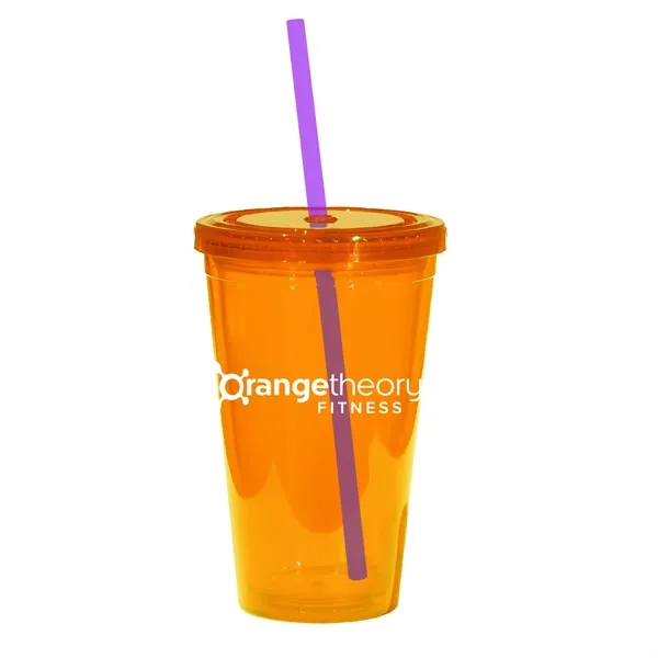 16 oz. acrylic tumbler with double wall insulation, threaded lid with... from ASI 68507 The Magnet Group / Perfect Line