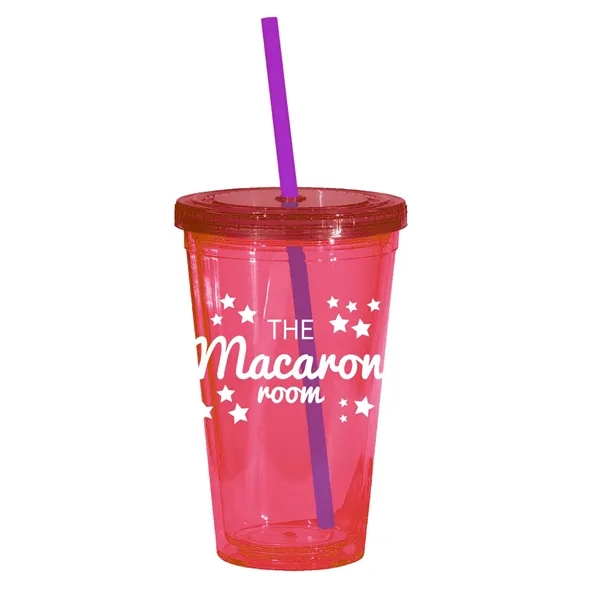 16 oz. acrylic tumbler with double wall insulation, threaded lid with... from ASI 68507 The Magnet Group / Perfect Line