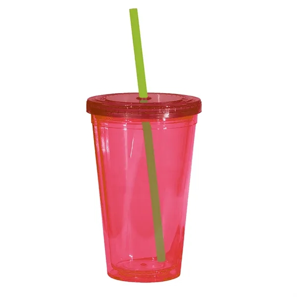 16 oz. acrylic tumbler with double wall insulation, threaded lid with... from ASI 68507 The Magnet Group / Perfect Line