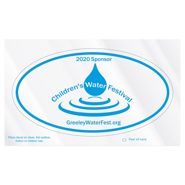 3 5/8" x 6" oval shaped decal postcard made of clear... from ASI 56950 Gill Studios Inc / Gill-Line®