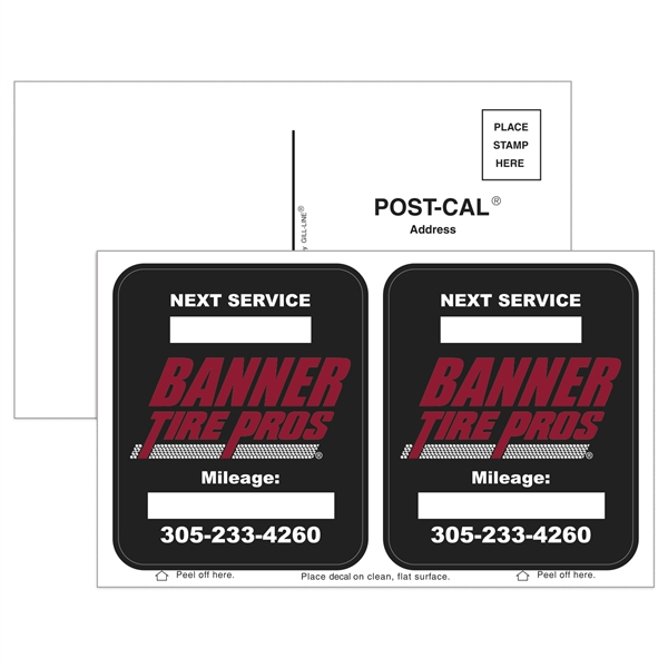 3 5/8" x 6" postcard with two white static vinyl decals... from ASI 56950 Gill Studios Inc / Gill-Line®