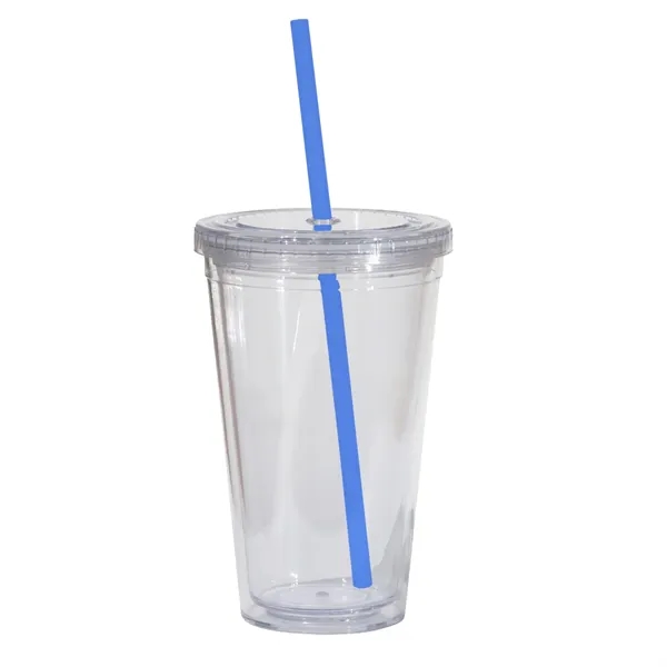 16 oz. double walled translucent acrylic tumbler with threaded lid and... from ASI 68507 The Magnet Group / Perfect Line