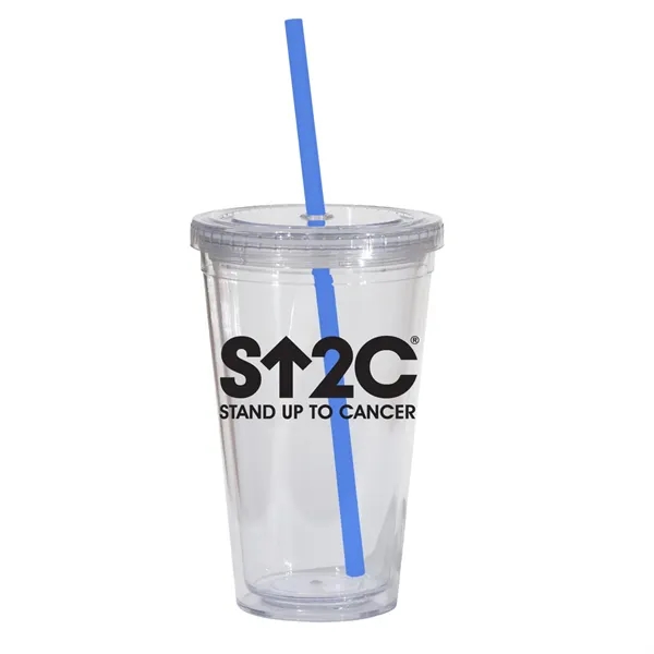 16 oz. double walled translucent acrylic tumbler with threaded lid and... from ASI 68507 The Magnet Group / Perfect Line