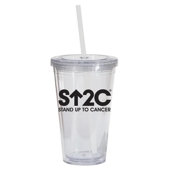 16 oz. double walled translucent acrylic tumbler with threaded lid and... from ASI 68507 The Magnet Group / Perfect Line