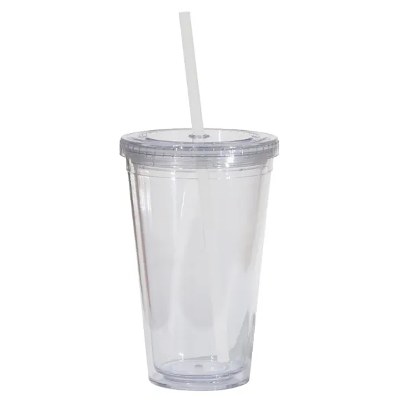 16 oz. double walled translucent acrylic tumbler with threaded lid and... from ASI 68507 The Magnet Group / Perfect Line