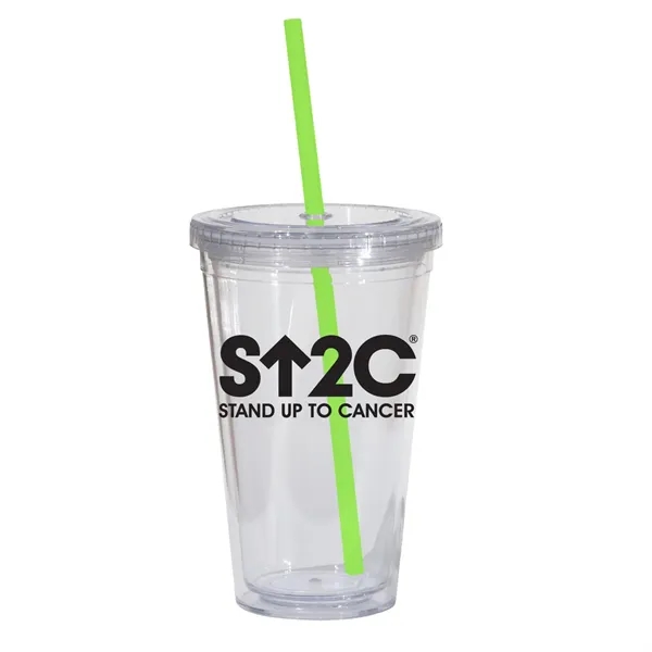 16 oz. double walled translucent acrylic tumbler with threaded lid and... from ASI 68507 The Magnet Group / Perfect Line