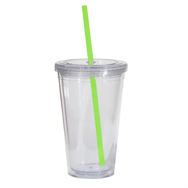 16 oz. double walled translucent acrylic tumbler with threaded lid and... from ASI 68507 The Magnet Group / Perfect Line