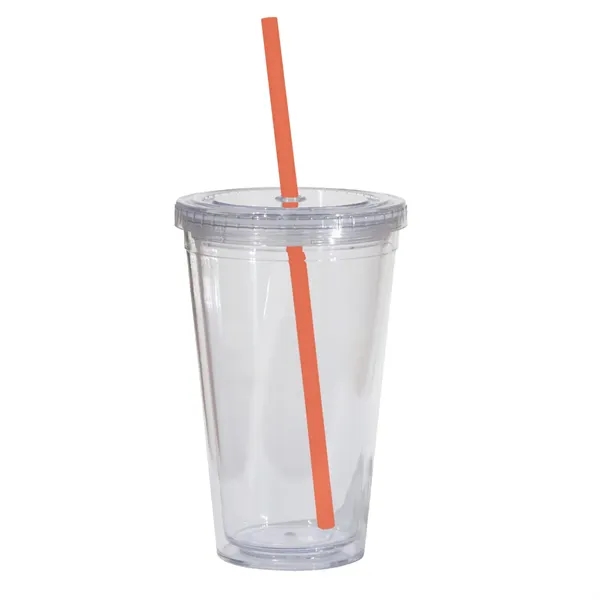 16 oz. double walled translucent acrylic tumbler with threaded lid and... from ASI 68507 The Magnet Group / Perfect Line