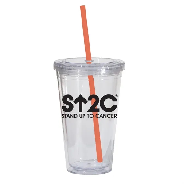 16 oz. double walled translucent acrylic tumbler with threaded lid and... from ASI 68507 The Magnet Group / Perfect Line