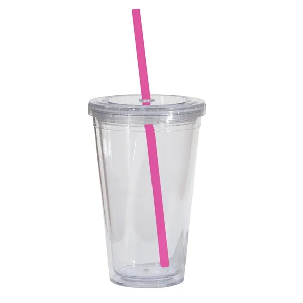 16 oz. double walled translucent acrylic tumbler with threaded lid and... from ASI 68507 The Magnet Group / Perfect Line