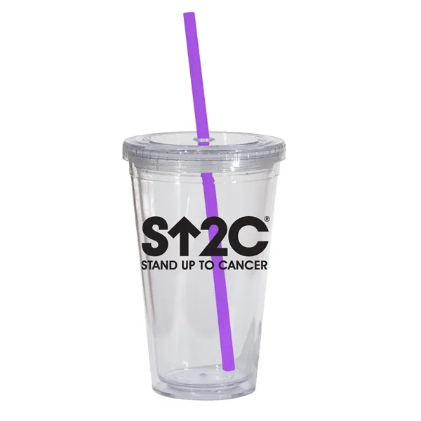 16 oz. double walled translucent acrylic tumbler with threaded lid and... from ASI 68507 The Magnet Group / Perfect Line