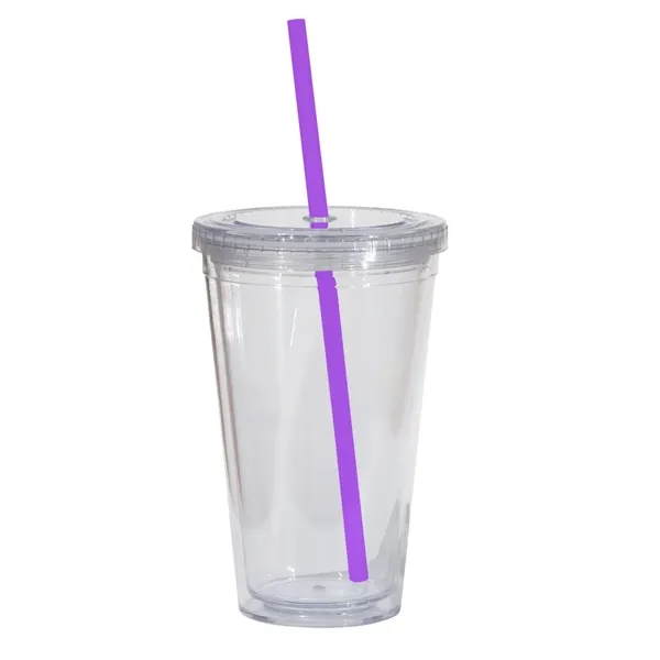 16 oz. double walled translucent acrylic tumbler with threaded lid and... from ASI 68507 The Magnet Group / Perfect Line