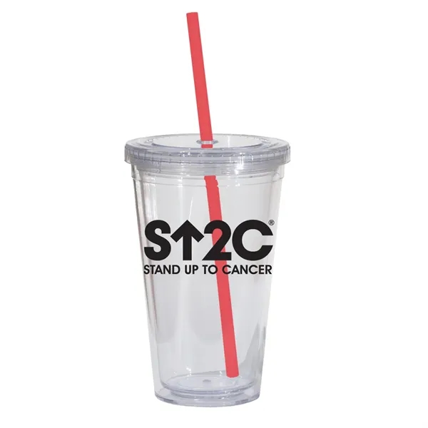 16 oz. double walled translucent acrylic tumbler with threaded lid and... from ASI 68507 The Magnet Group / Perfect Line