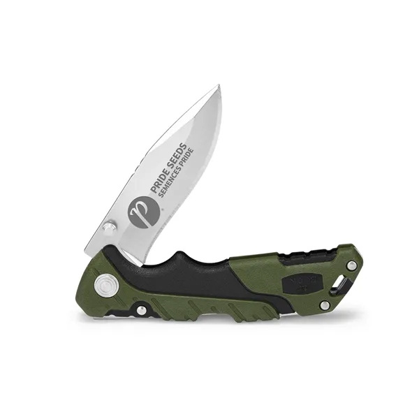 A multi-purpose alternative to traditional hunting knives, the Pursuit Series is... from ASI 46170 Compass Industries Inc