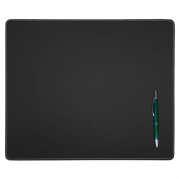 Black Leatherette 17" x 14" Conference Table Pad w/ White Stitching... from ASI 48125 Dacasso / DaCasso