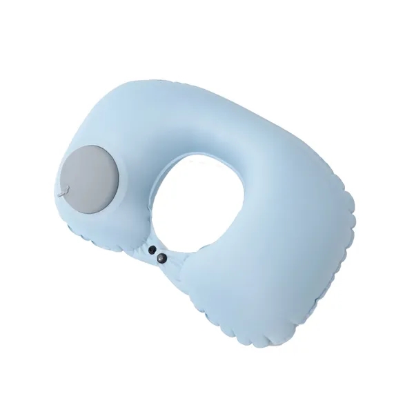Inflatable U-shaped portable neck pillow with full color heat transfer on... from ASI 37218 Athena Promo (tm)