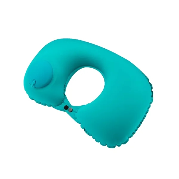 Inflatable U-shaped portable neck pillow with full color heat transfer on... from ASI 37218 Athena Promo (tm)