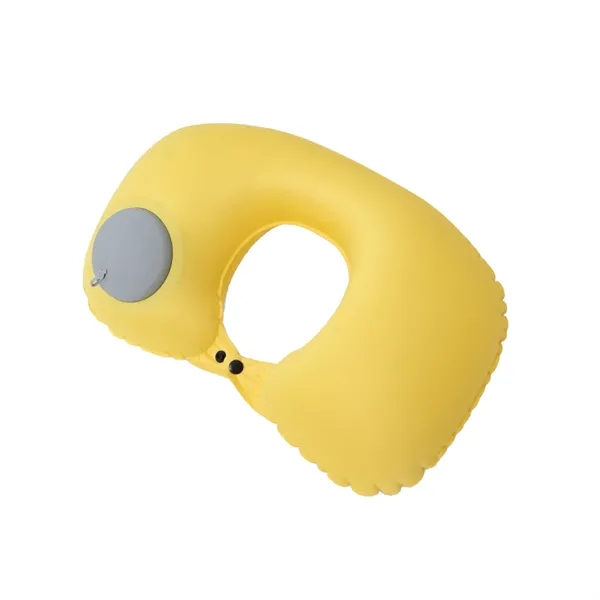 Inflatable U-shaped portable neck pillow with full color heat transfer on... from ASI 37218 Athena Promo (tm)