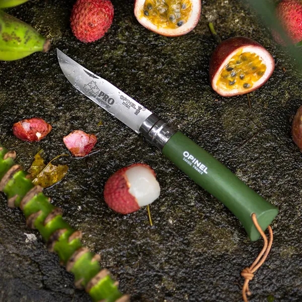 Opinel pocket knife, the No.08. 4.31" wooden handle. 3.28" stainless-steel blade... from ASI 46170 Compass Industries Inc