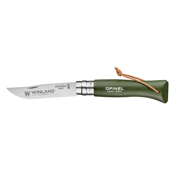 Opinel pocket knife, the No.08. 4.31" wooden handle. 3.28" stainless-steel blade... from ASI 46170 Compass Industries Inc