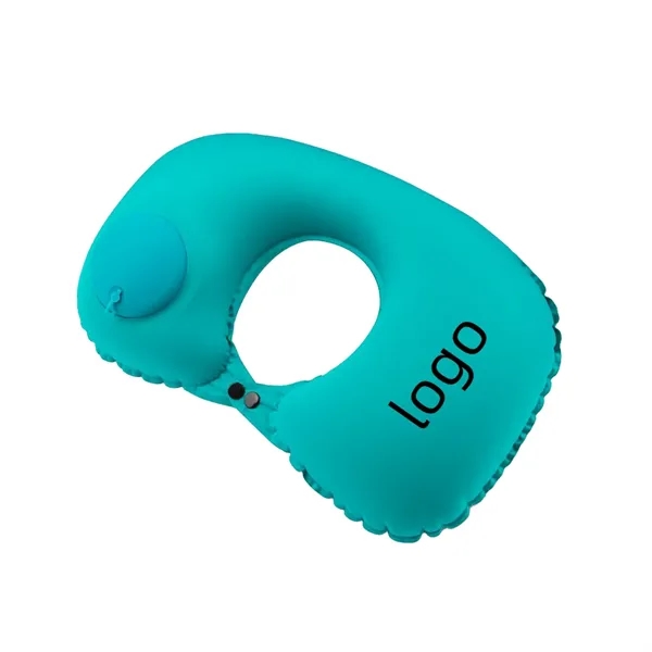 Inflatable U-shaped portable neck pillow with full color heat transfer on... from ASI 37218 Athena Promo (tm)