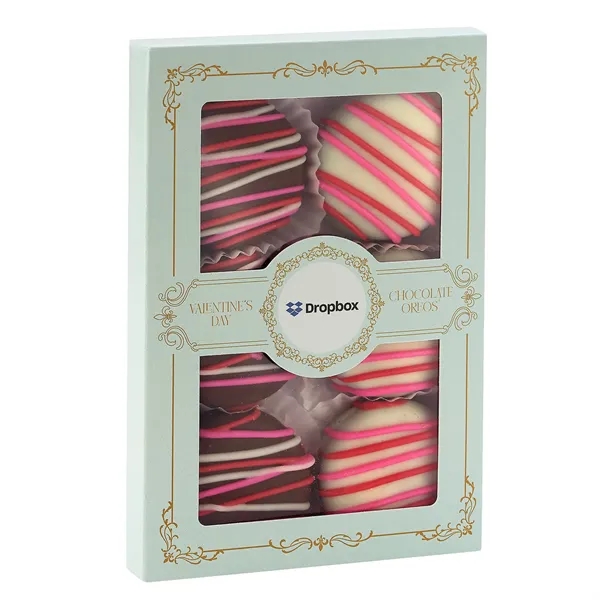 Valentine's-themed Oreo® cookies enrobed in premium Belgian chocolate and finished with... from ASI 71685 Midnite Snax®