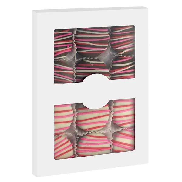 Valentine's-themed Oreo® cookies enrobed in premium Belgian chocolate and finished with... from ASI 71685 Midnite Snax®