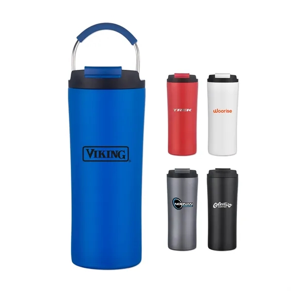 Item #DRK47 21 Oz Stainless Steel Vacuum Bottle with Easy Carry Handle