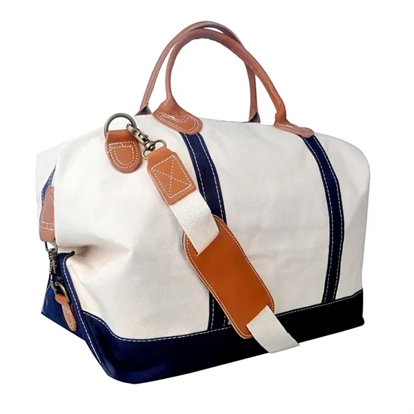 Leather handle cotton canvas duffel bag plus 1 color silkscreen imprint... from ASI 37218 Athena Promo (tm)
