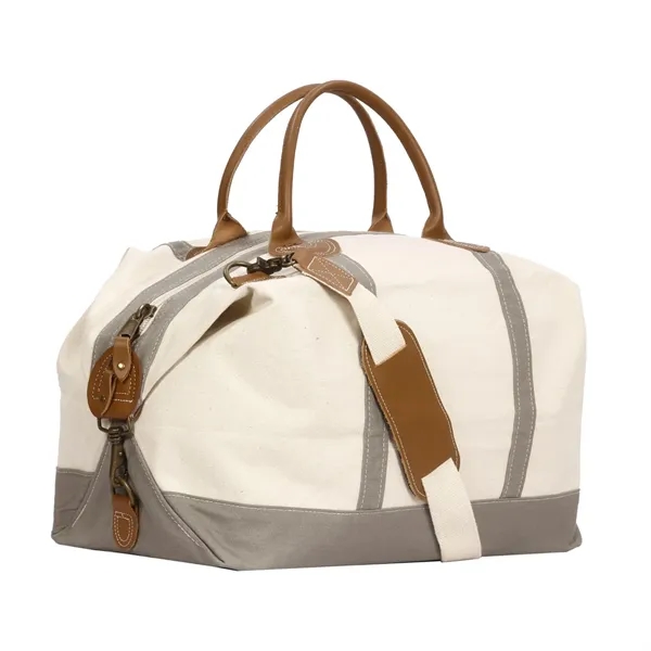 Leather handle cotton canvas duffel bag plus 1 color silkscreen imprint... from ASI 37218 Athena Promo (tm)