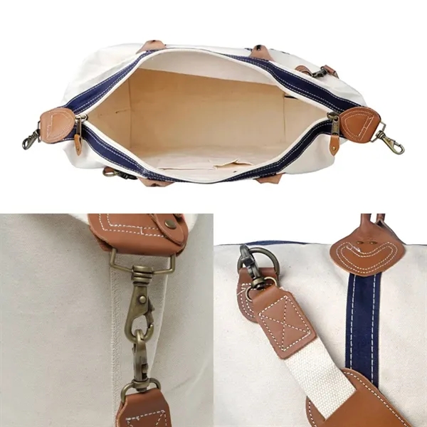Leather handle cotton canvas duffel bag plus 1 color silkscreen imprint... from ASI 37218 Athena Promo (tm)