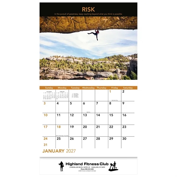 13 month motivation word and quote calendar.... from ASI 61966 HPG / Beacon Promotions HPG Gold