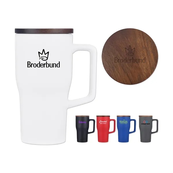 18 Oz Ceramic Mug with Wood Lid... from ASI 98360 WOWLine