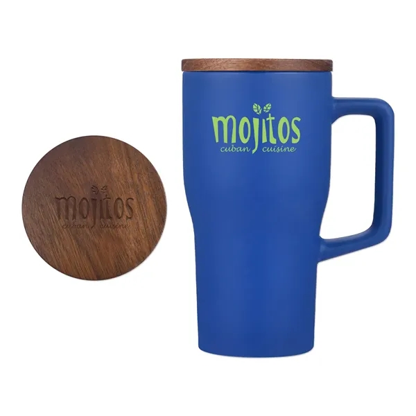18 Oz Ceramic Mug with Wood Lid... from ASI 98360 WOWLine