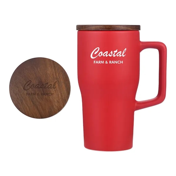 18 Oz Ceramic Mug with Wood Lid... from ASI 98360 WOWLine