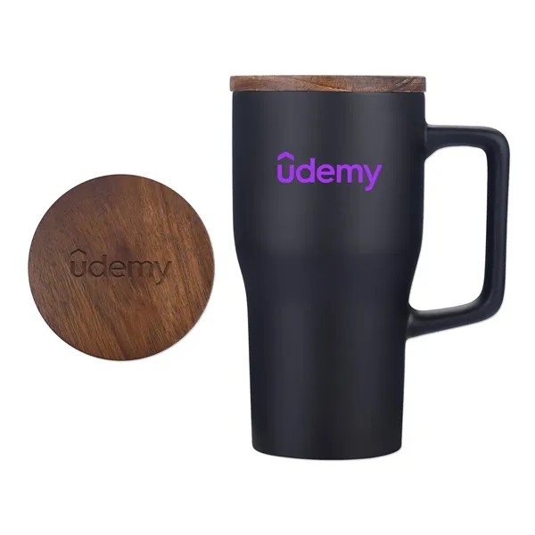 18 Oz Ceramic Mug with Wood Lid... from ASI 98360 WOWLine