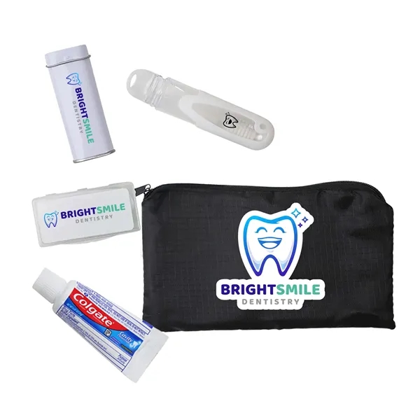 Dental kit offering dental floss picks, 2 oz bottle of mouthwash,... from ASI 61966 HPG / Mixie