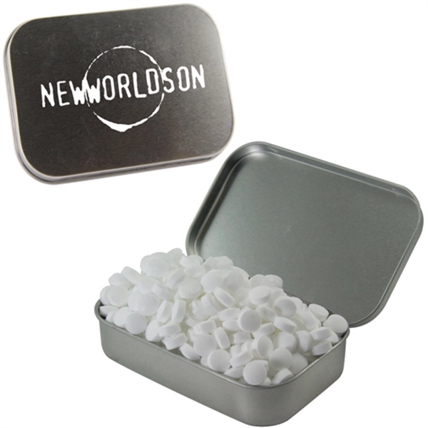 Large hinged mint tin with assorted candy fills.... from ASI 61125 Hit Promotional Products