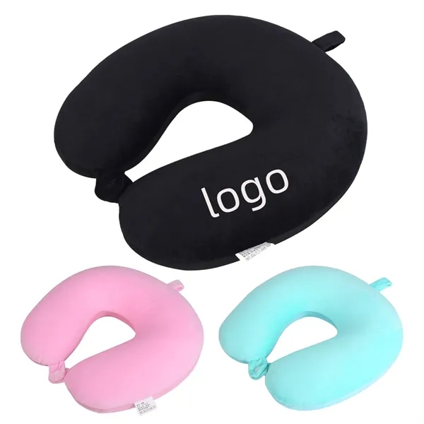 U-shaped travel neck support pillow made of microbeads with full color... from ASI 37218 Athena Promo (tm)